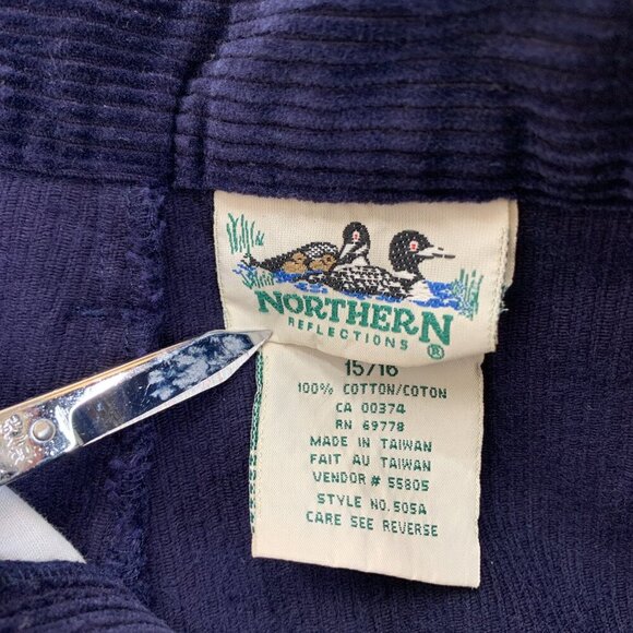Northern Reflections Corduroy Pants Womens 16 Navy Blue Pleated High Rise NEW - Picture 6 of 7